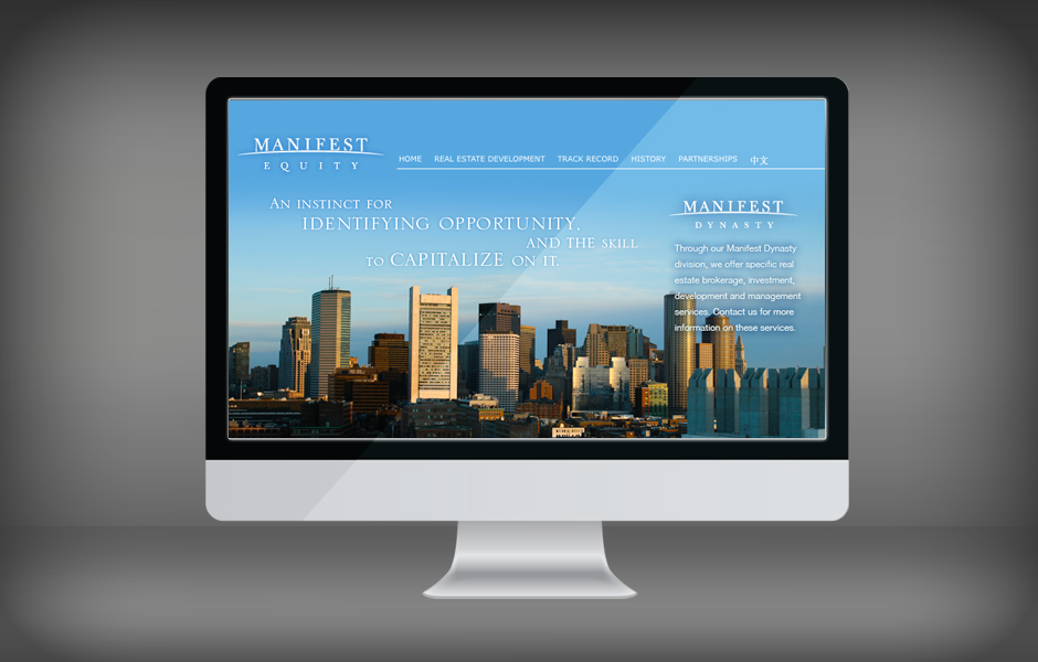 logo, marketing and website design for an International Real Estate Development located in boston
