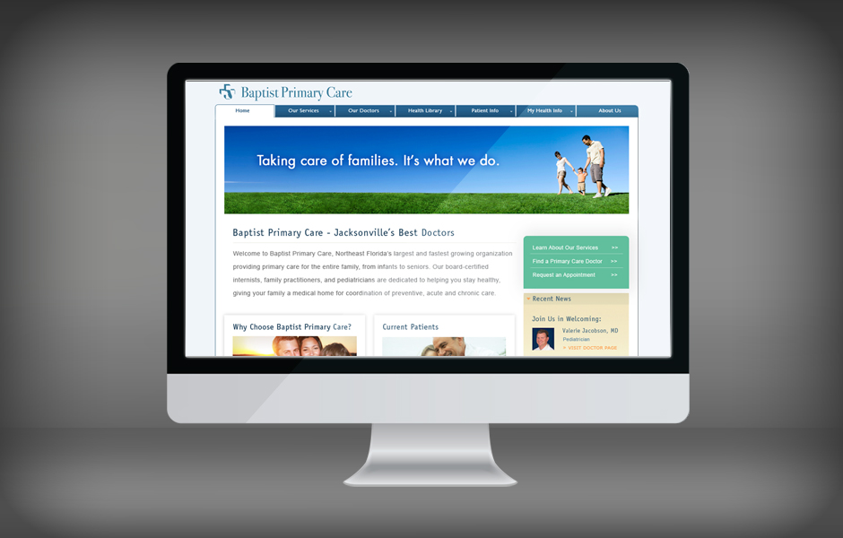 To enhance usability and search engine optimization, HDco implemented a new website strategy. The new website design, development, and architecture have expanded the reach of Baptist Health's services. Patients can now easily find and communicate with primary care physicians, specialists, clinics, and hospitals.