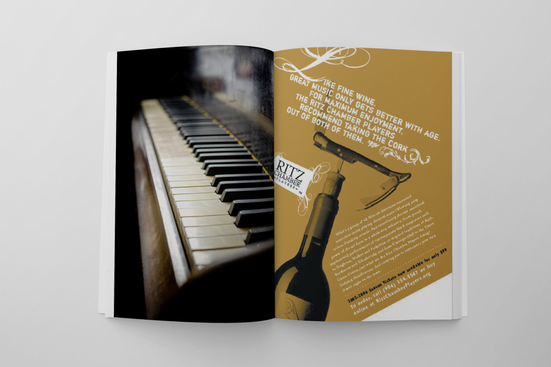 Advertising and website design for the Ritz Chamber Players, an all African American classical music group based in Jacksonville, FL