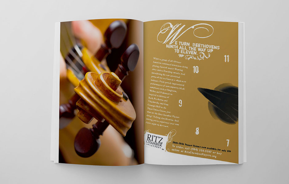Advertising and website design for the Ritz Chamber Players, an all African American classical music group based in Jacksonville, FL